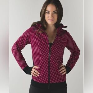lululemon Athletica Pink and Black Scuba Hoodie | Size 8